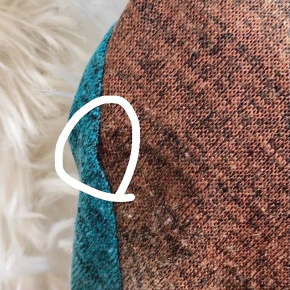 Signature by Bobbi Bee brown blue sweater cowl neck midi short sleeved dress - Picture 16 of 17